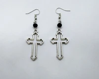 new products hot selling fashion trend creative design hollow cross christian faith jewelry earring jewelry
