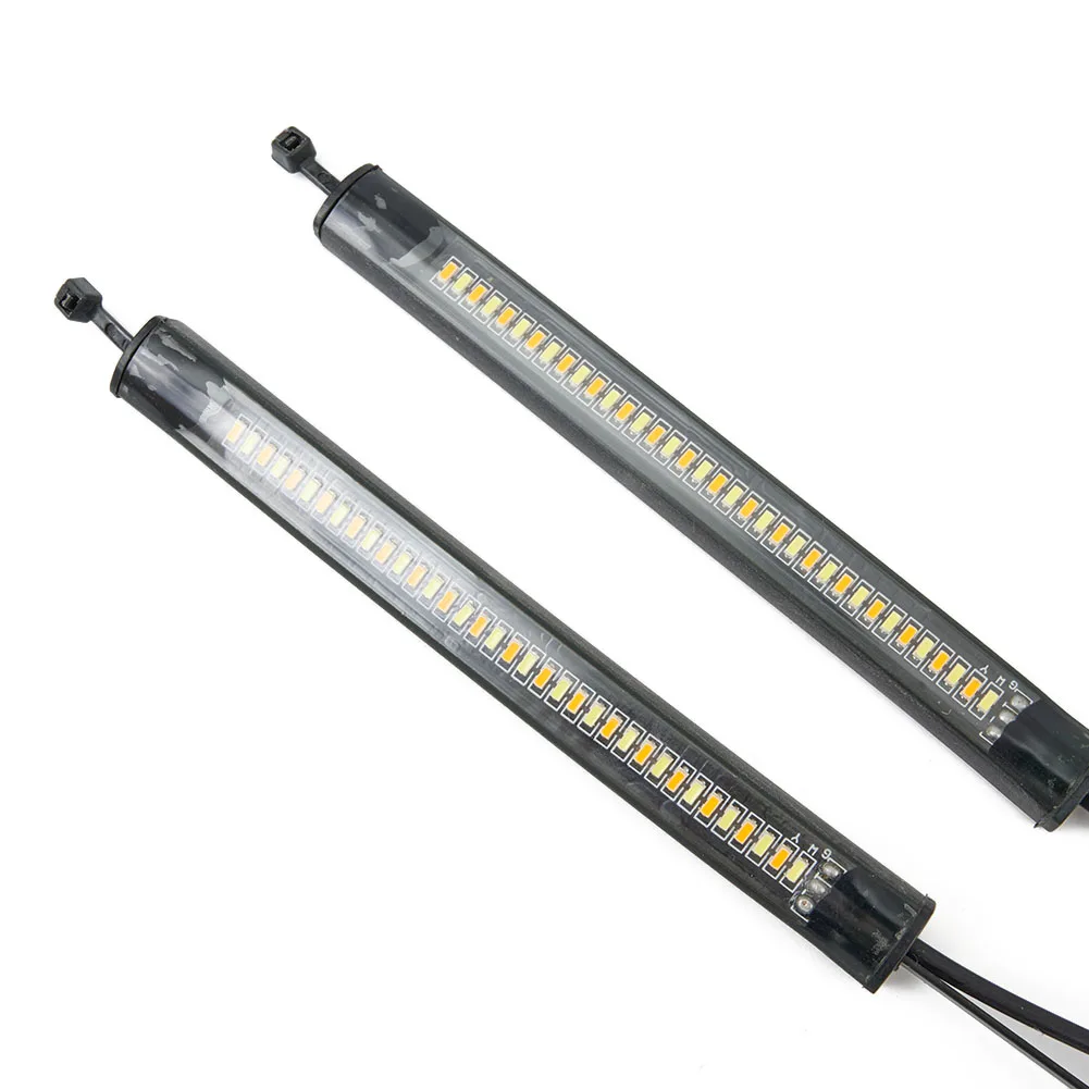 

2Pc 12V Universal Motorcycle LED Turn Signal Light Flowing Amber LED Fork Turn Signal Strip Light Super Bright Flashing Blinker