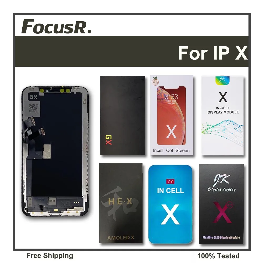 

GX RJ HE JK ZY OLED Incell Screen For iPhone X With 3D Touch Pantalla Digitizer Assembly LCD True Tone Display Replacement Parts