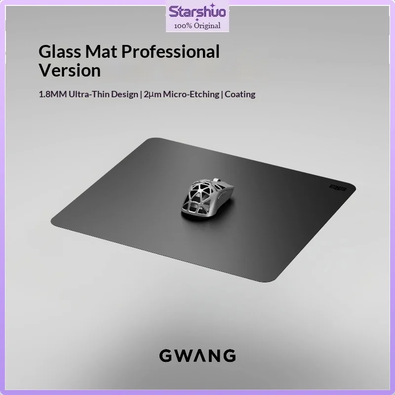 Фото Игровой коврик GWANG Lumen Pro из закаленного микроэтхченного стекла с полным клеевым покрытием, ультратонкий, высокоскоростной, для FPS и киберспорта №1