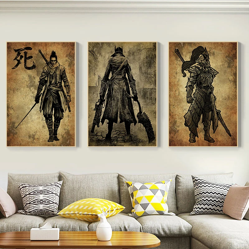 

Japanese Poster Canvas Art Samurai Canvas Painting Japan Prints Picture Anime Modular Nordic Poster Living Room Home Decoration