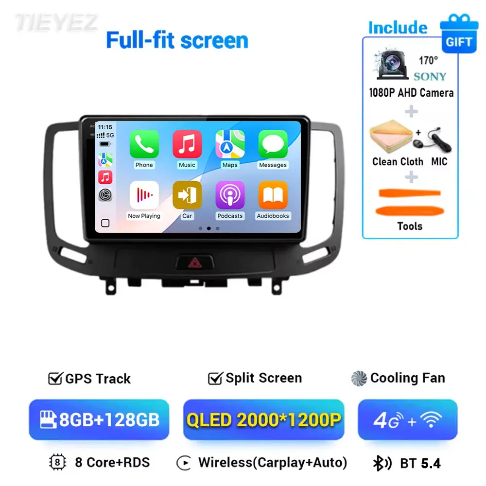 

Android 15 Carplay Auto 2K Автомобильный радиоприемник BT Мультимедийный плеер для Infiniti G4 G25 G35 G37 2006-2013 2 din Авторадио Стерео 4G WIFI