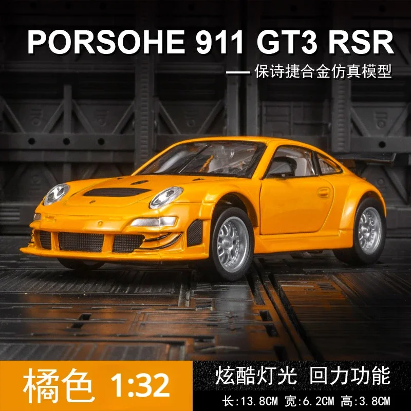 

1:32 Porsche 911 GT3 RSR Alloy Diecast Toy Vehicles Metal Car Model Sound Light Pull Back Kids Toys Collection