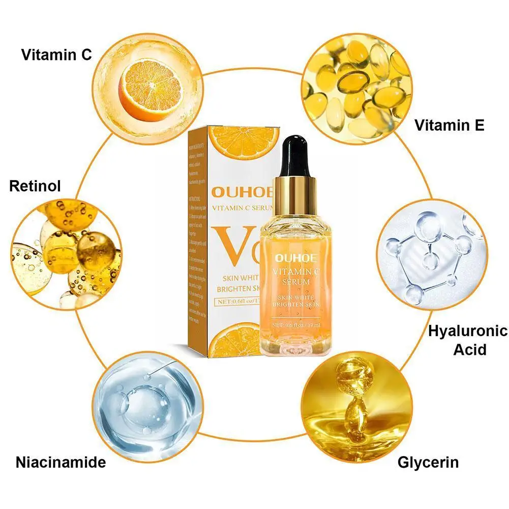 

Vitamin C Essence Moisturizing Facial Serum Nicotinamide Firm Brightening Anti-aging Lines Gold 24K Fade Fine Lift Essence S2N9