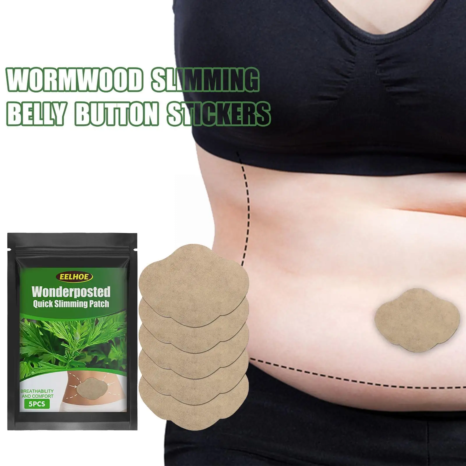 

Skin Elasticity Enhancement Sticker 5pcs Soft Natural Patch Extracts Waist Slimming Fast C4c7