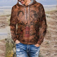 sexy tattoo muscle leisure hoodie 3d printed top hoodies autumn sweatshirt men women unisex oversized hip hop streetwear