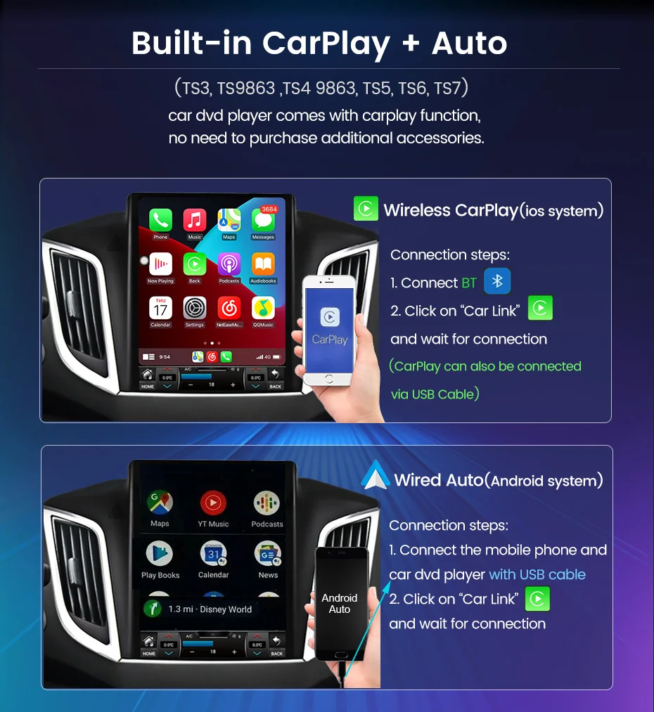 Автомобильный Мультимедийный Плеер, Экран 9,7 Дюйма, Android 11, 8.