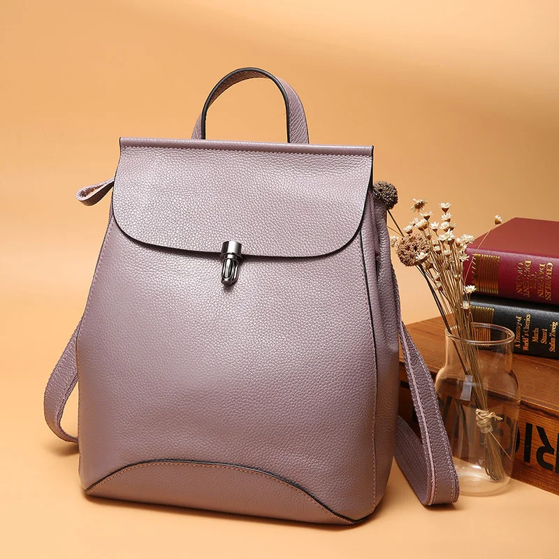 

high quality luxury brand Women's 2023 new fashion school women's bag top leather large capacity leisure backpack