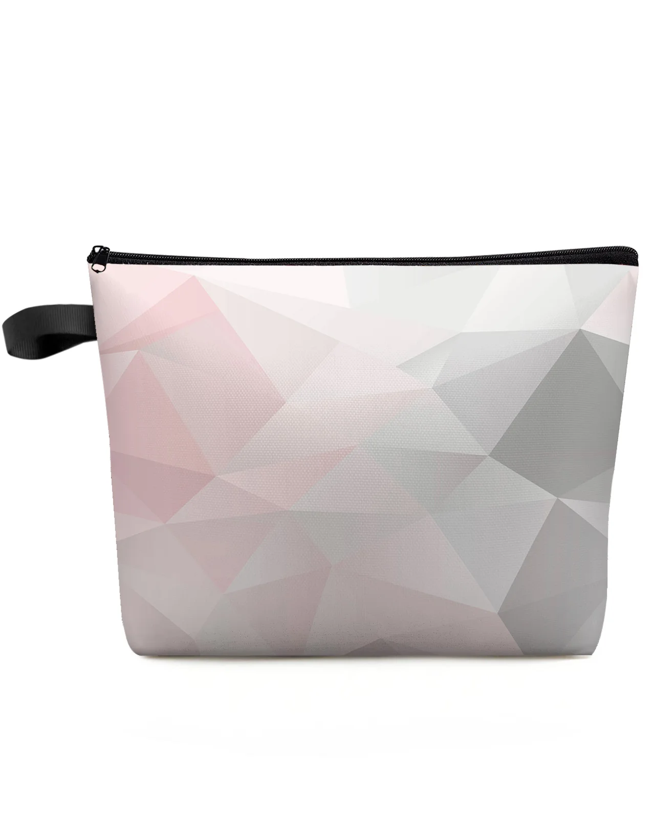

Geometric Pink Gray Gradient Triangle Makeup Bag Pouch Travel Essentials Women Cosmetic Bags Organizer Storage Pencil Case