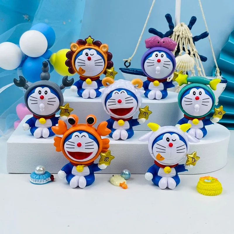 12 шт./компл. аниме фигурка Doraemon Cos двенадцать созвездий ПВХ модели игрушек