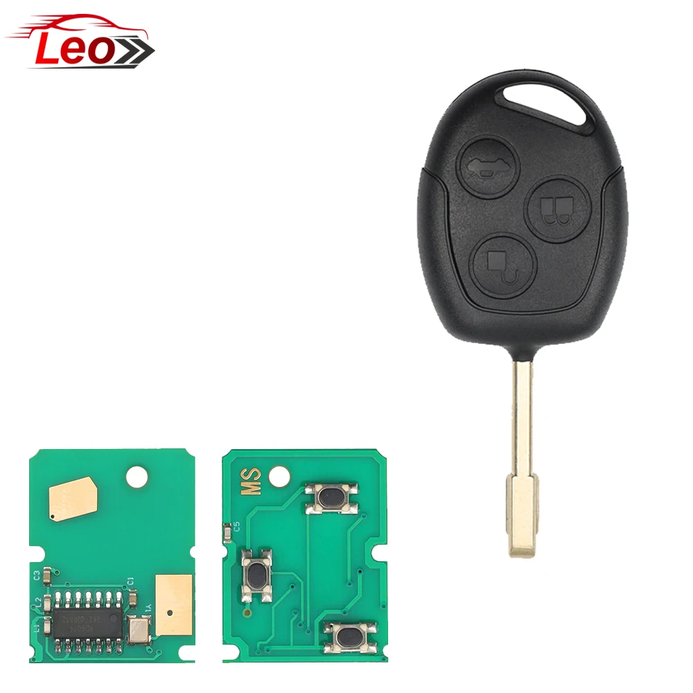 

Leo ID: 63/60 ЧИП для Ford Mondeo Fox Fusion Fiesta Galaxy Transit, трехкнопочный ключ с прямой ручкой 315/433 МГц.