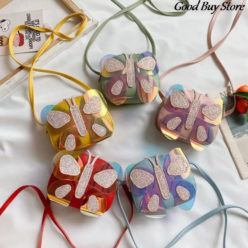Butterfly Wings Jelly Bags Children Lovely Shoulder Bag Girls Princess Mini Purse Handbag Kids Change Wallet Leather Backpack