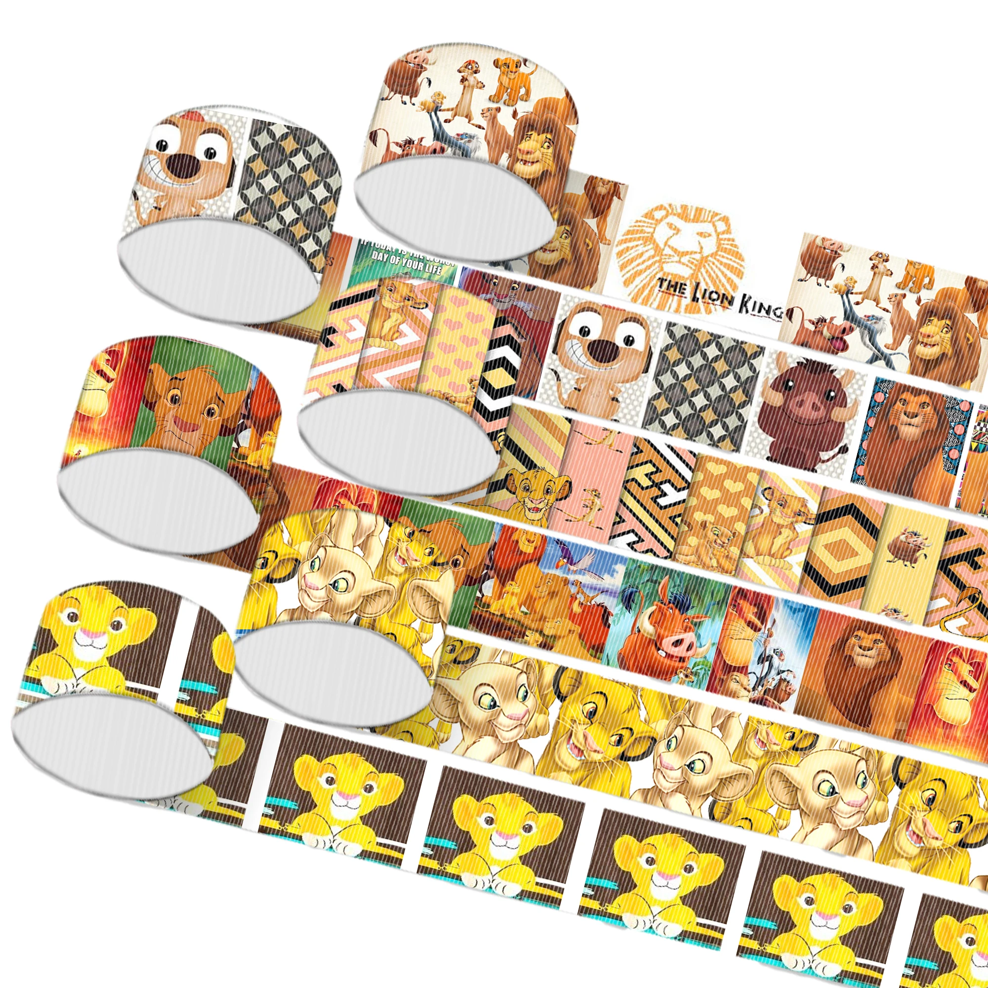 5Y Disney Lion King Grosgrain Ribbon 25mm/38mm/75mm Wrapping Hair Bow DIY Wedding christmas Decoration Gift Packing Hair Bow