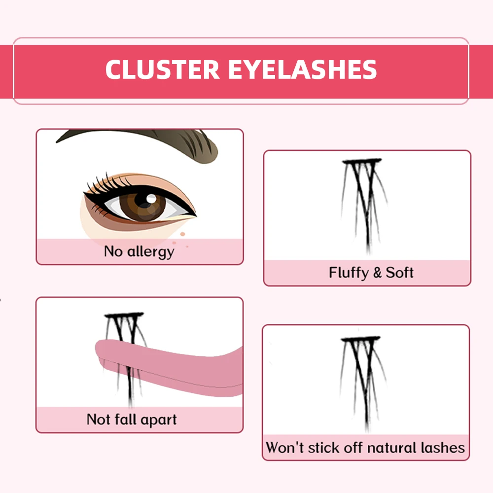 Нижние нижние ресницы Yelix накладные Кластерные искусственные 0 07 мм