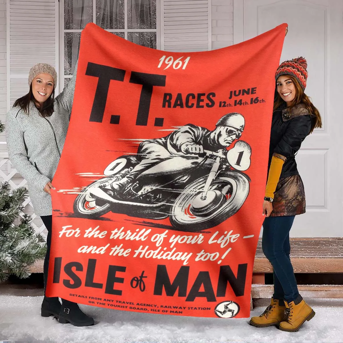 

Isle of Man TT Throws Blanket Motorcycle competition Sofa Blanket Adults and Children Bedroom Living Room Decoration Blanket