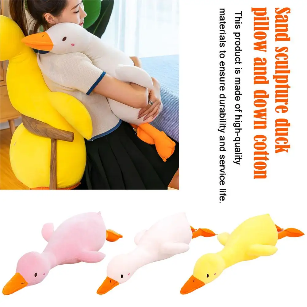 

Big Size Fluffy Duck Kawaii Plush Toys Sleep Pillow Stuffed Girls Plush Duck Dolls Floor Birthday Cute Animal Mat Kids Gift W1S2