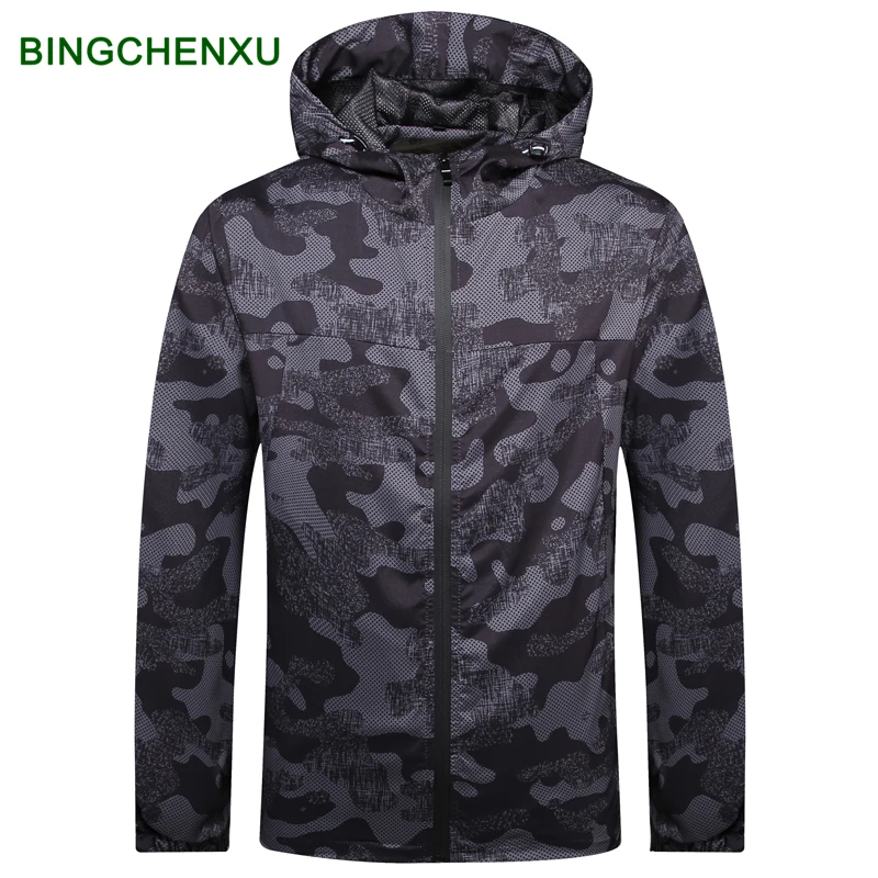 BINGCHENXU камуфляжная ветровка с капюшоном мужские весенне-осенние новые спортивные