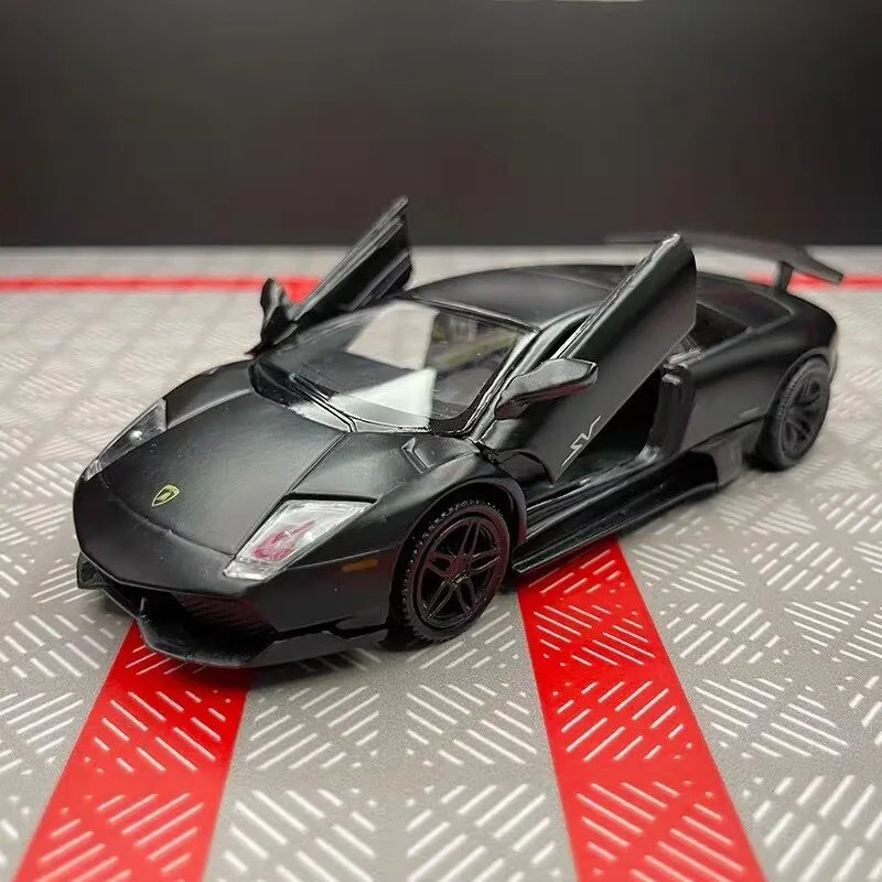 Фото Масштабная модель автомобиля Lamborghini Murcielago 1:36, классический суперкар из сплава, литая металлическая модель гоночного автомобиля, имитация, подарок для детей №5