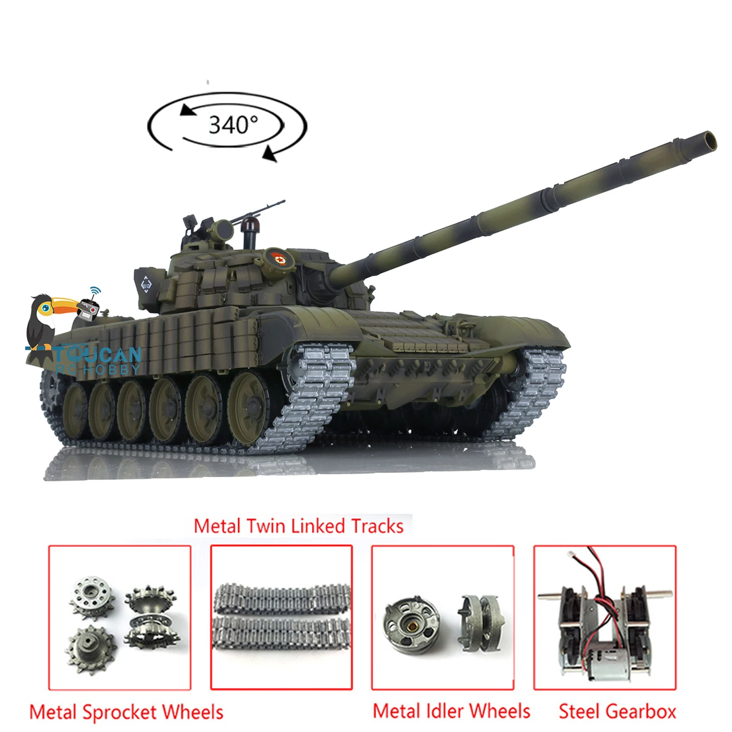 1/16 Обновленный версия Heng Long RTR RC Battle Tank T72 7 0 Металл 3939 Электрический военный