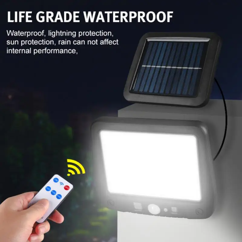 

Wall Light Waterproof Wide Application Remote Control Light Three Optional Modes Abs Motion Sensor Solar Lamp Wall Garden Decor