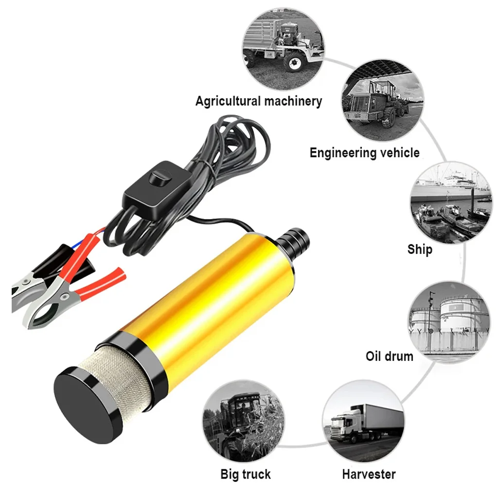 Электрический автомобильный масляный насос 38/51 мм 12 В для перекачки дизельного