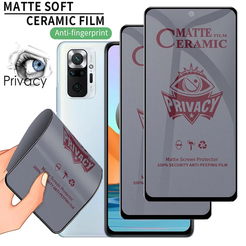 

Матовые керамические защитные пленки для экрана Xiaomi Redmi Note 10 9 8 Pro 10s 9s 9T 8T 9A, противошпионская пленка для Poco X3 Pro NFC F3 M3
