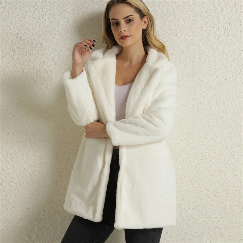 

Winter Fur Coat Women Fashion Plush Faux Mink Fur Coats Elegant Loose Fur Jacket Warm Overcoat Thick Warm Winter Jackets