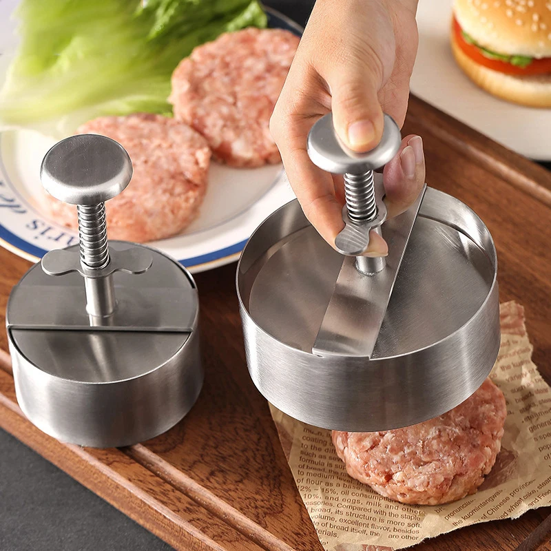 

Новый Круглый уплотнитель для мяса из нержавеющей стали 304, уплотнитель для мяса в гамбургере, кухонный инструмент, ручная модель для прессо...