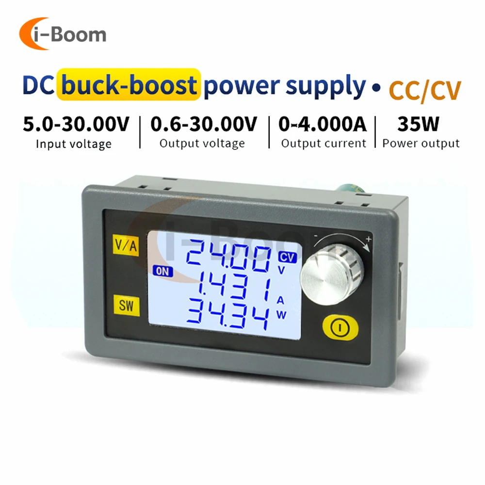 

Voltage Adjustable Regulated Power Supply DC-DC Buck Boost Converter CC CV Constant Current 0.6-30V 4A 5V 12V 24V Power Module