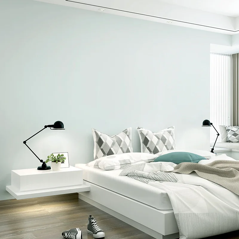 

Light Greenish Blue Wallpaper Light Blue Nordic Style Modern Minimalist Solid Color and Room Bedroom TV Background Wallpaper