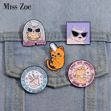 Cool Feline Enamel Pins Custom Chainsaw Cat Pochita Brooches Lapel Badges Cartoon Animal Jewelry Gift for Kids Friends