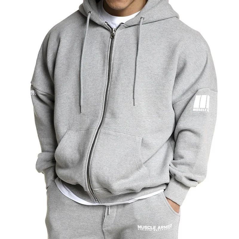 

Sports Hoodie Men's Full Zip Sweatshirt Hooded Jacket Casual Fitness Sports Wear