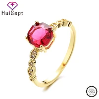 huisept classic ring 925 silver jewelry with ruby zircon gemstone finger rings for women wedding party promise gift wholesale