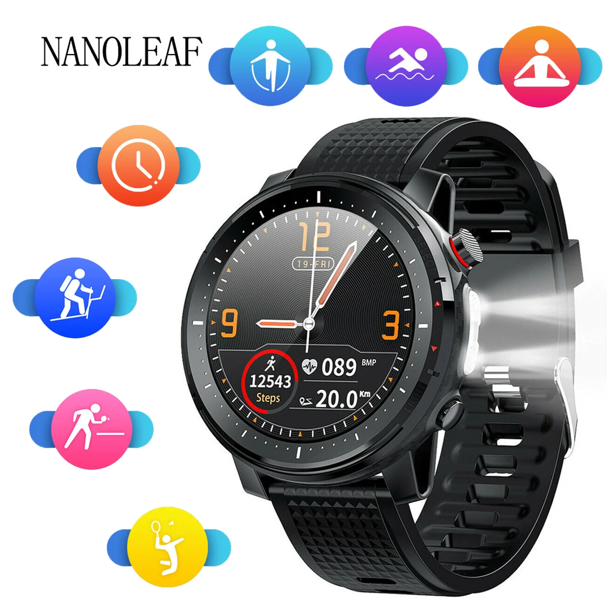 

L15 Men's Smart Watch Sports Pedometer Heart Rate Blood Pressure Monitor Incoming Call Alert For IOS Android Phone Long Standby