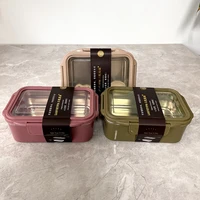 1400ml stainless steel lunch box microwave lunch box portable food container healthy lunch bento boxes lunchbox with cutlery