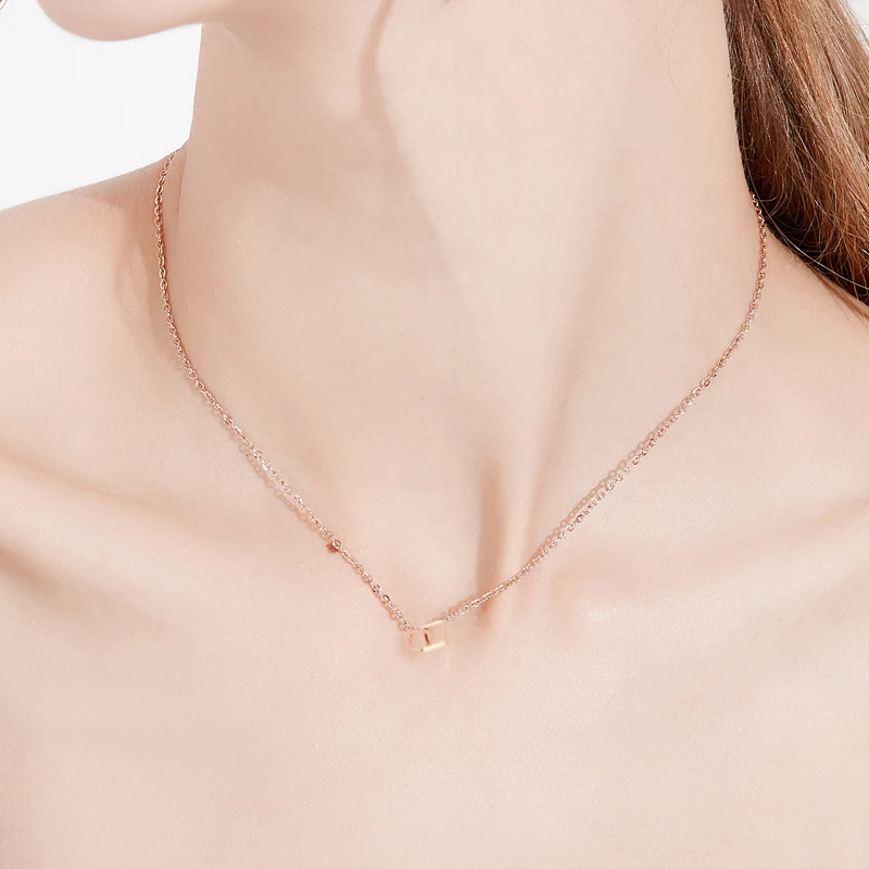 

Elegant Rose Gold Geometry Pendant Necklaces for Women Clavicle Chain Extendable Stainless Steel Choker Fashion Accessories