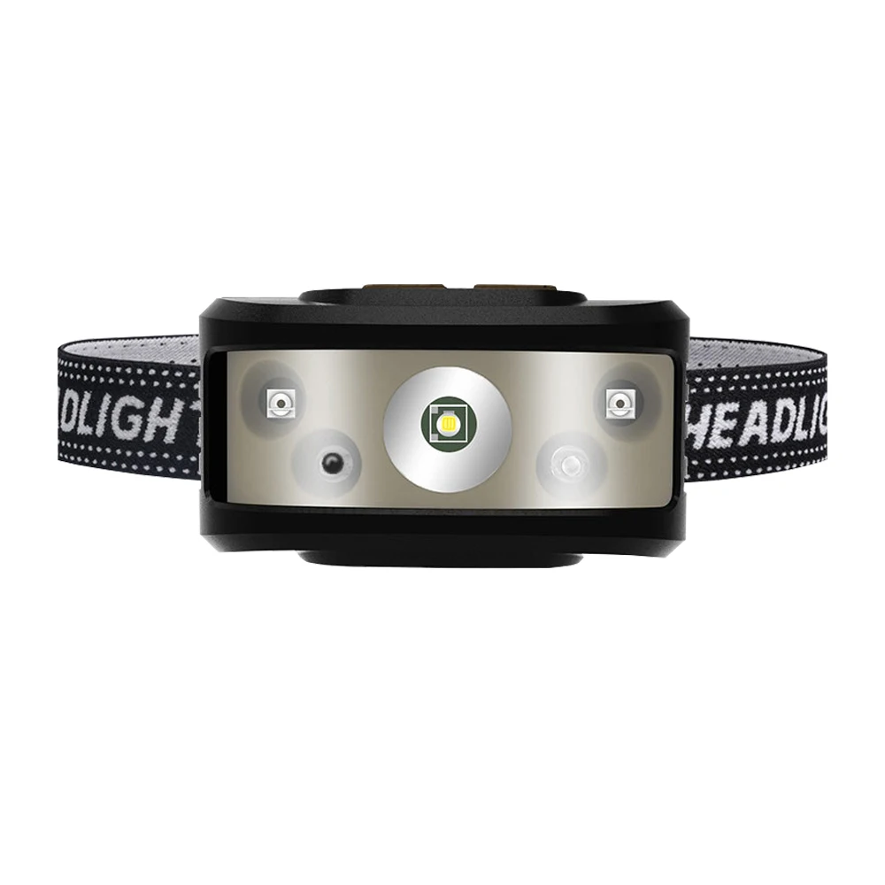 Intelligent Sensor Headlamp With Battery Headlight Rechargeable USB Running Camping Outdoor Cycling Portable Led Overhead Light