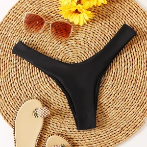 Bikini Bottoms Women Swimsuit 2022 New High Waist Thong Bikinis Briefs Swimwear Bathing Suit Pants B in USA (United States)
