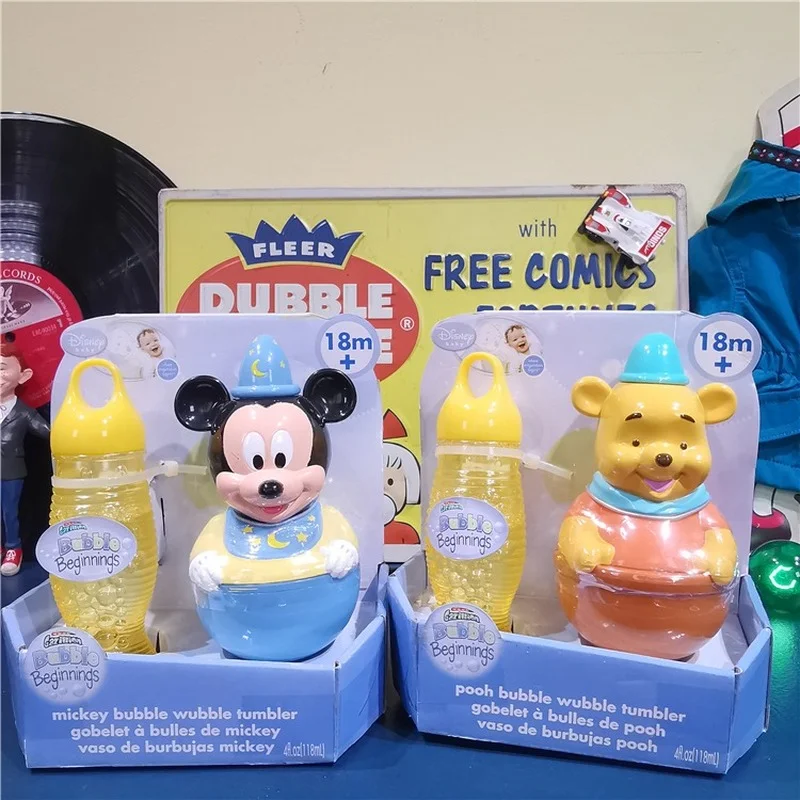 Disney Winnie The Pooh Bear Mickey Donald Duck Bubble Water Toys Blowing Bubbles Ornaments Accessories Pendant Present