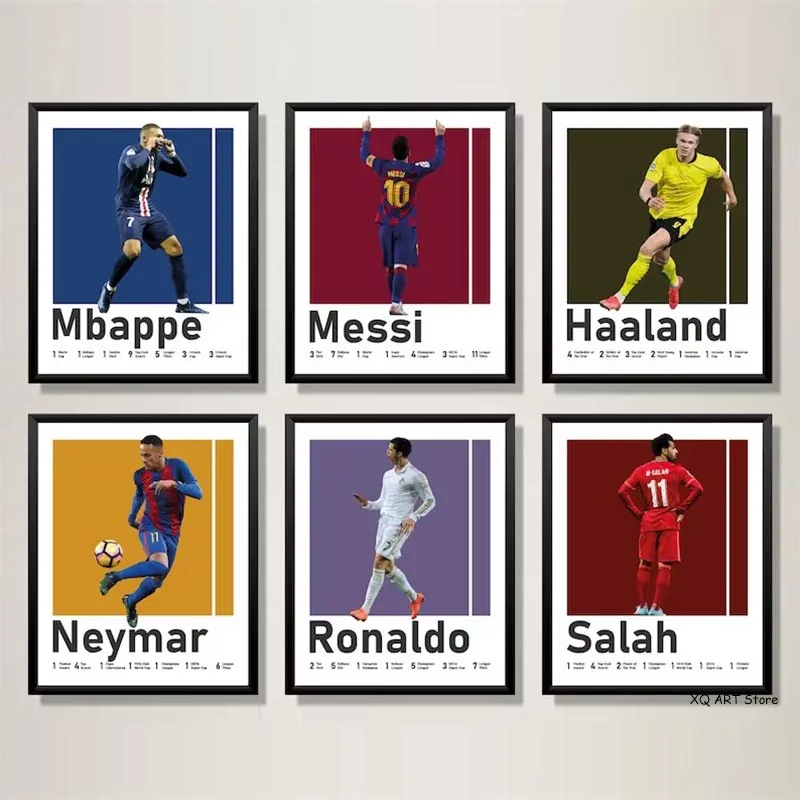

Modern Soccer Stars Poster Pop Wall Art Canvas Paintings And Prints HD Pictures Sport Gym For Living Room Home Decor Frameless
