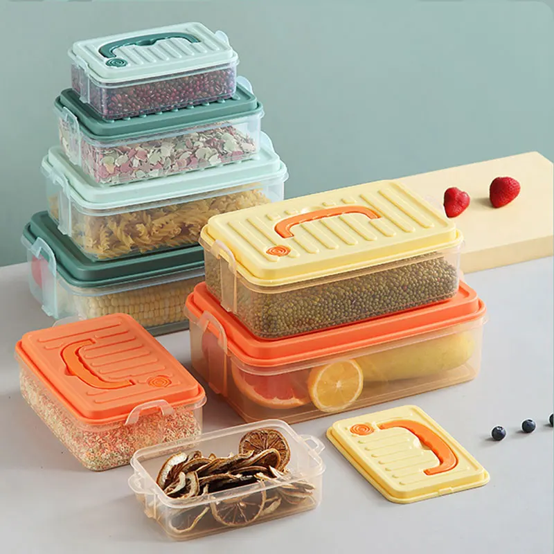 

4Pcs/Set Vegetable And Fruit Storage Box Refrigerator Kitchen Food Sealed Preservation Box Set Can Be Portable Microwave Heating
