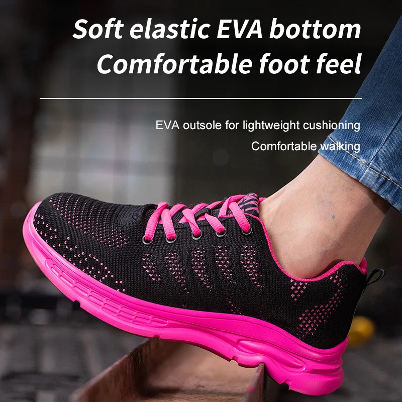 

Safety Shoes Men Women Work Safety Boots Steel Toe Shoe Puncture Proof Air Cushion Work Sneakers Light Fashion Work Shoes Unisex
