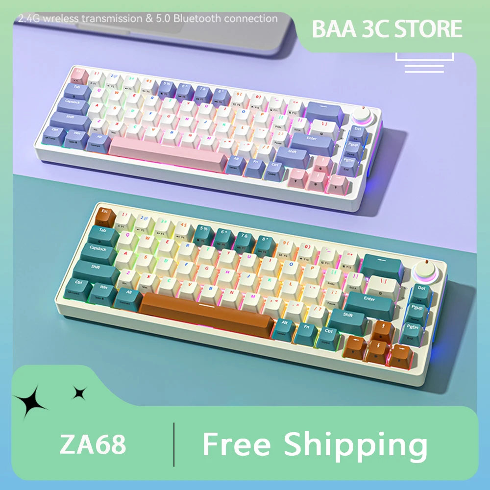 Клавиатура беспроводная Механическая ZA68 Bluetooth 6 клавиш