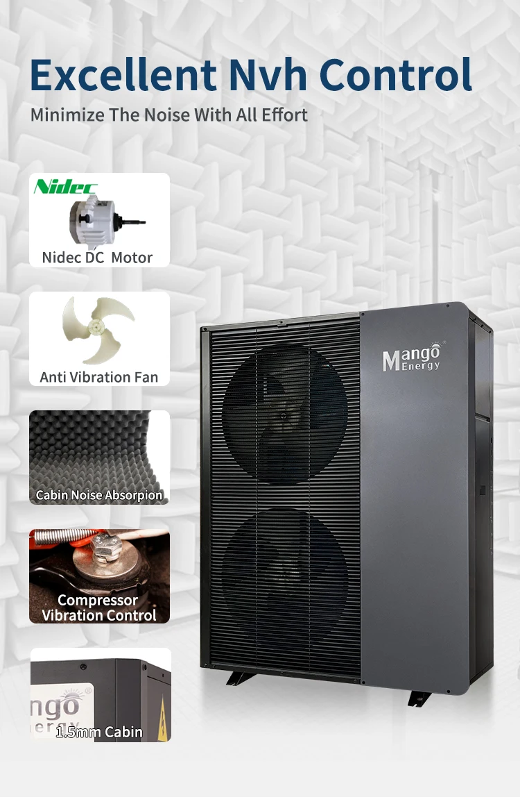 Фото Mango Energy QII Pro Smart Grid Воздушно-водяной тепловой насос 10 кВт R290/R32 EVI Моноблочный тепловой насос с Wi-Fi Солнечная и готовая к SG №3