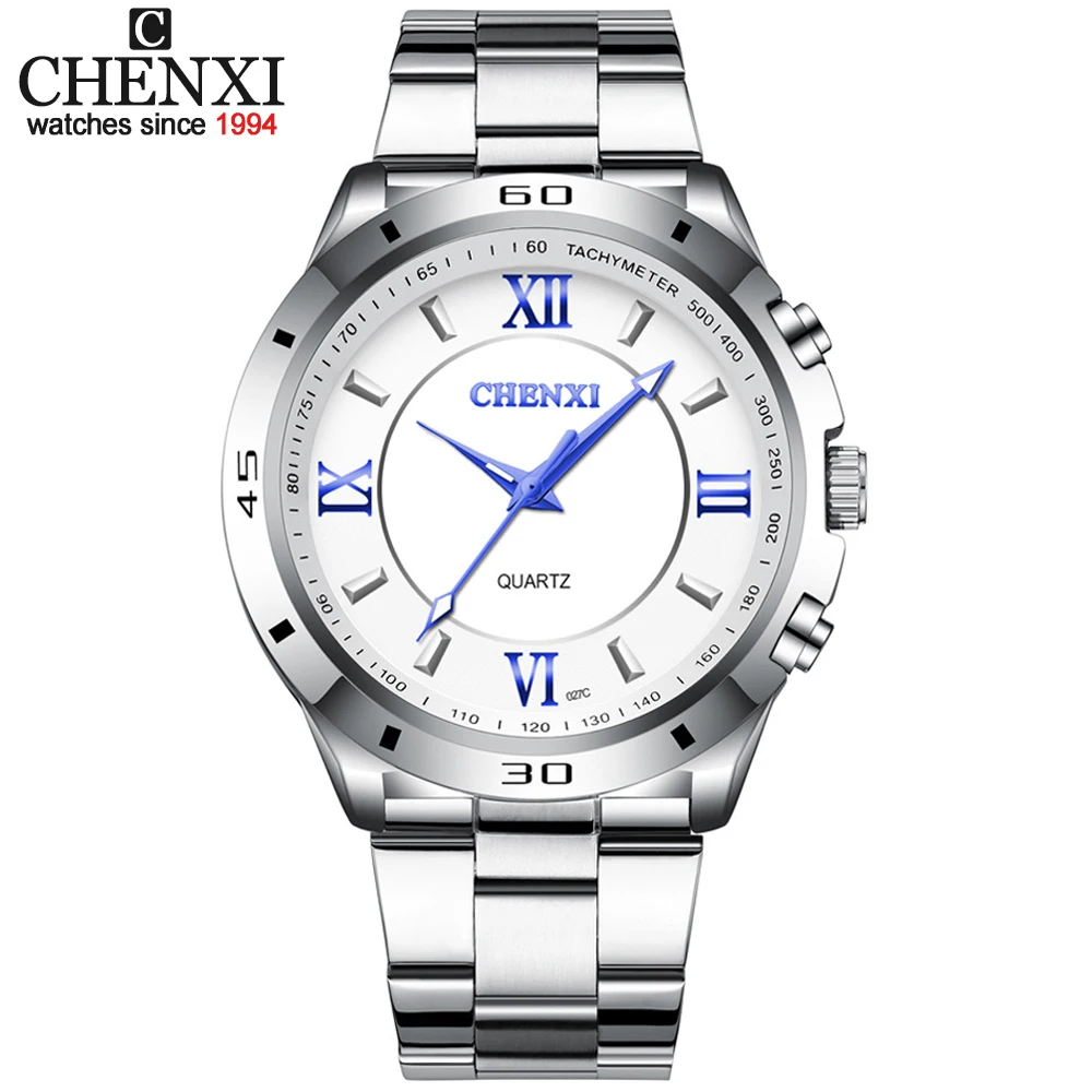 

CHENXI Топ люксовый бренд Мужские Аналоговые кварцевые часы модные водонепроницаемые часы из нержавеющей стали спортивные мужские повседнев...