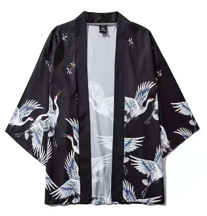 Кимоно мужское в японском стиле юката женская модная пляжная кофта с Оби |