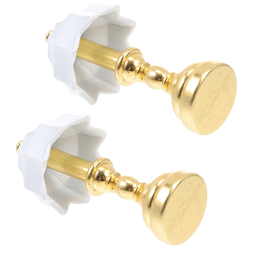 

2 Pcs Dollhouse Table Lamp Mini LED Floor Miniature Bedside Metal Light Miniture Furniture Decor Model Delicate Ornament