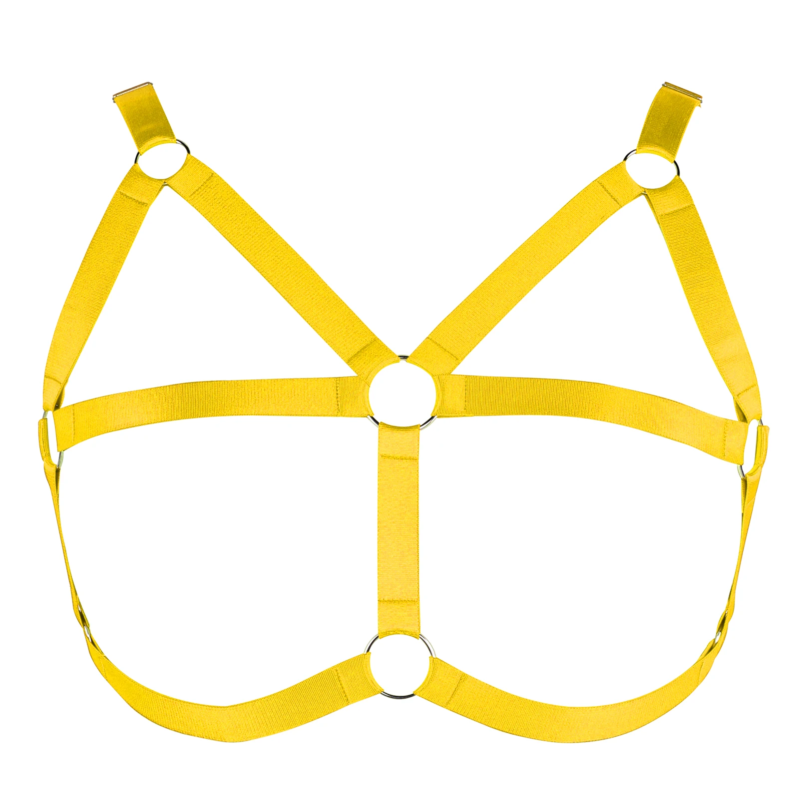 

Women Elastic Body Harness Fashion Goth Rave Adjustable Body Stocking Bustier Sexy Harness Cage Bra 90's Crop Top Pole Dance