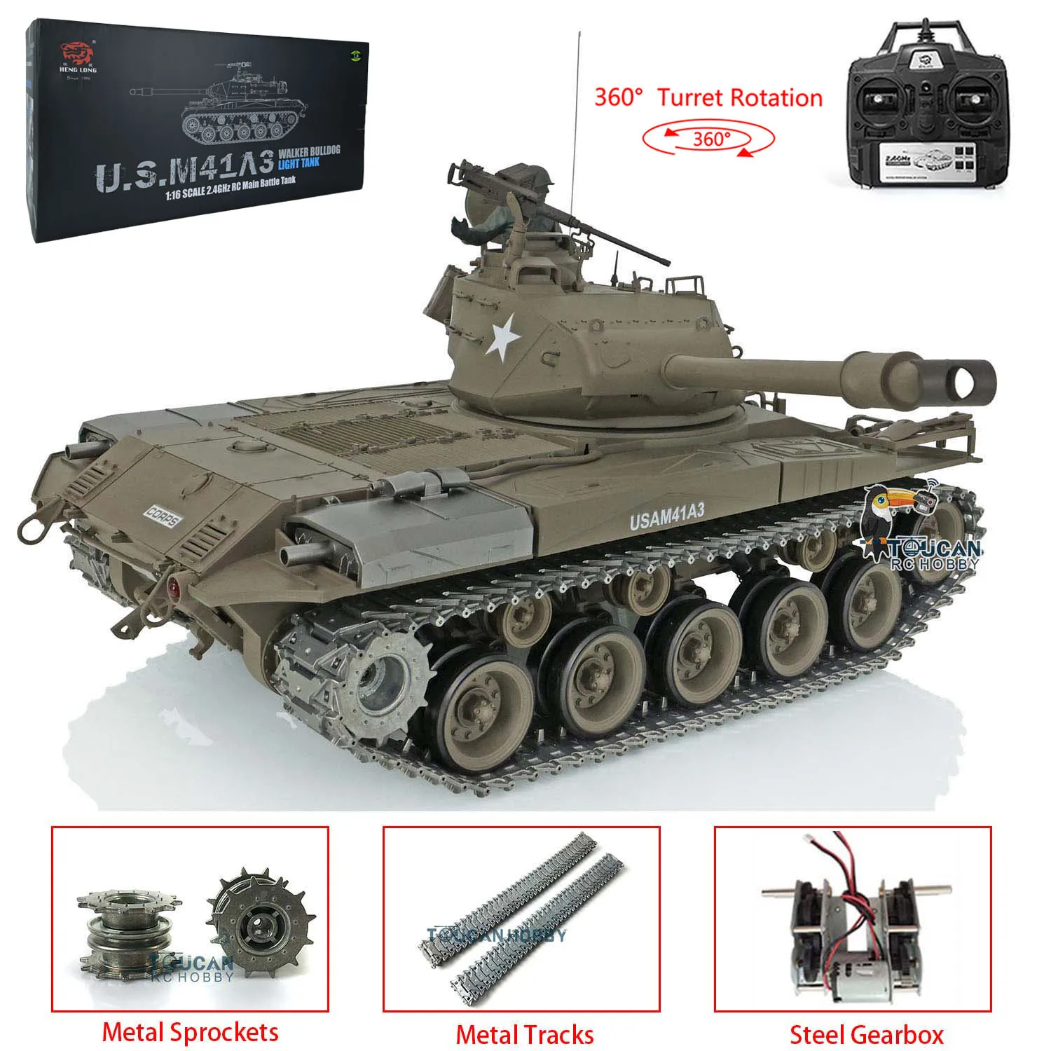 HENG LONG Масштаб 1/16 обновленный радиоуправляемый танк Walker Bulldog RTR 3839 с углом обзора 7.0