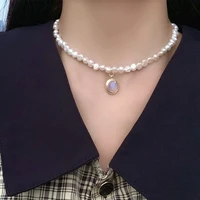 vintage link chain heart pendant necklace female womens 2022 fashion pearl clavicle choker necklace for woman jewelry gift